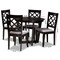 Baxton Studio Selby Grey Upholstered and Dark Brown Finished Wood 5-Piece Dining Set 173-9726-10898 - alternate 7